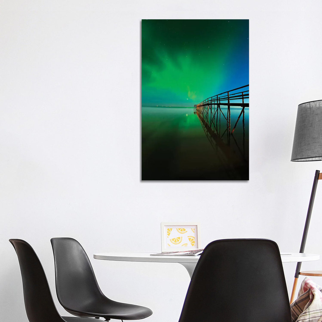 Canada, Manitoba, Winnipeg Northern Lights Reflected In Lake Winnipeg by Jaynes Gallery - Wrapped Canvas Print