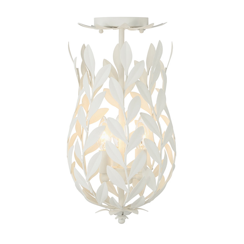 Taliaferro 3 Light Matte Semi Flush Mount, White
