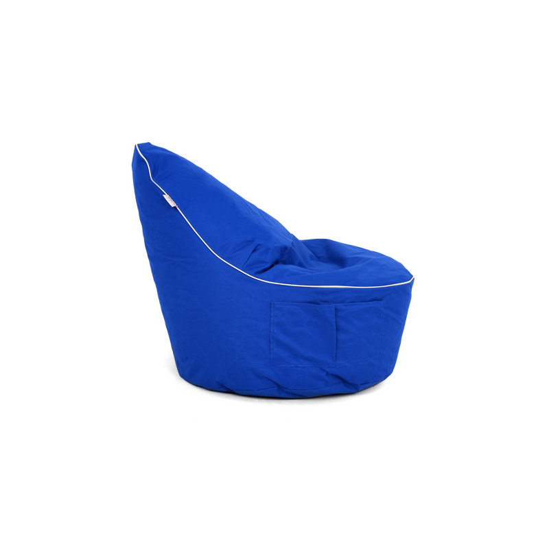 Fauteuil à billes bleu, 31,5 po x 29,5 po x 11,8 po | 100% polyester et tissu imperméable, rembourrage en billes de styromousse recyclées | Housse à fermeture à glissière amovible, parfaite pour la détente et les salles de jeux pour enfants, conception confortable et élégante