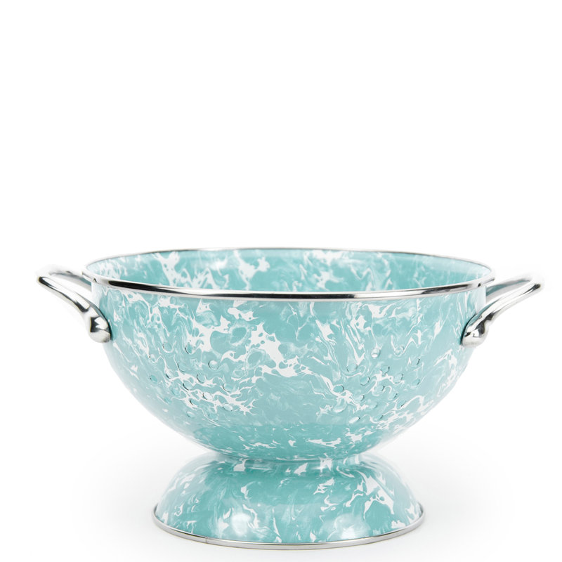 Swirl Stainless Steel Colander, Medium, Sea Glass