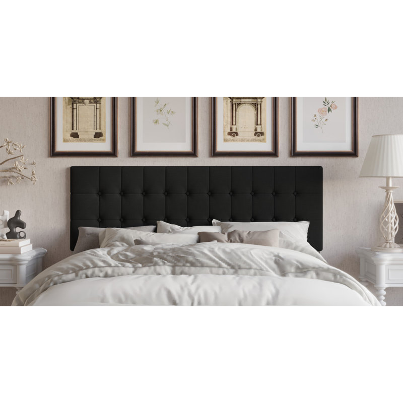 Jadeen Upholstered Panel Headboard, Black, Twin