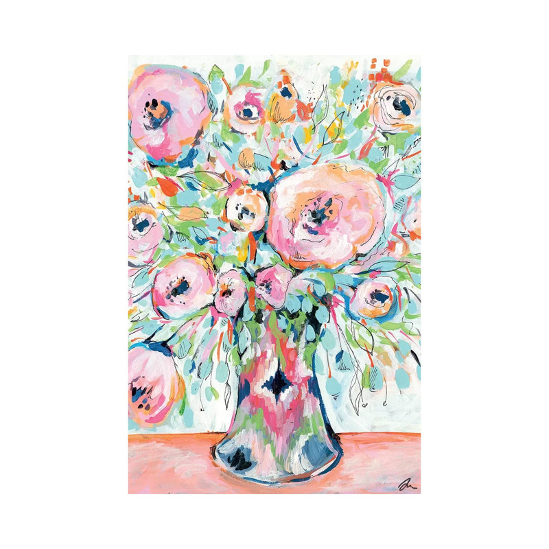 Ikat Spring by Jessica Mingo - Wrapped Canvas Gallery-Wrapped Canvas Giclée, 20.32 cm H x 30.48 cm W