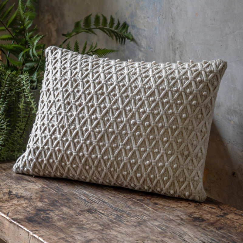 Cream Square Throw Cushion