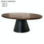 Table basse ovale de style contemporain avec base cylindrique pour le salon