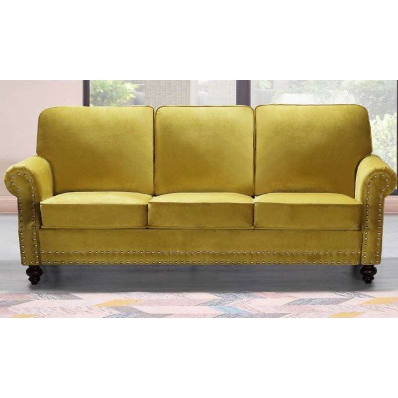 Canapé Keagan, Jaune-vert, H 37,4 po x l 61,42 po x P 33,9 po