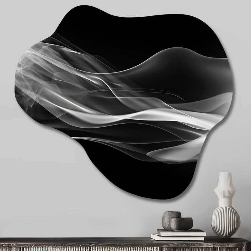«Black Abstract Contemplative Abstraction I - Cloud Abstract Modern Waves», reproduction d'art asymétrique