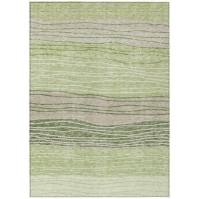 Washable Striped Indoor / Outdoor Rug