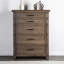Commode de style transitionnel 1pc 5 tiroirs de style tête de lit à roulement à billes avec glissières