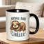 A Single Natural Born Chiller Logo Ceramic Mug, Perfect for Coffee, Tea, Or Water.