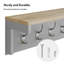  7 - Hook Wall Mounted Coat Rack in Grey