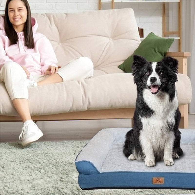 Lits pour chien Canapé pour chien en mousse viscoélastique imperméable avec housse lavable