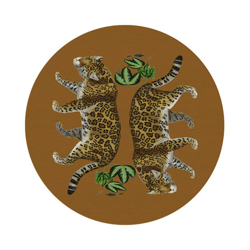 Leopard Seeing Double Pebble 16" Vinyl Placemat, Safri
