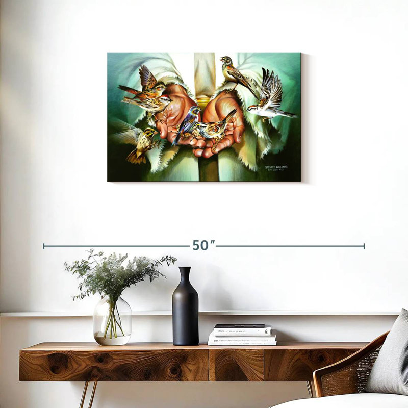 Adella Birds And Hands, 20" H x 30" W