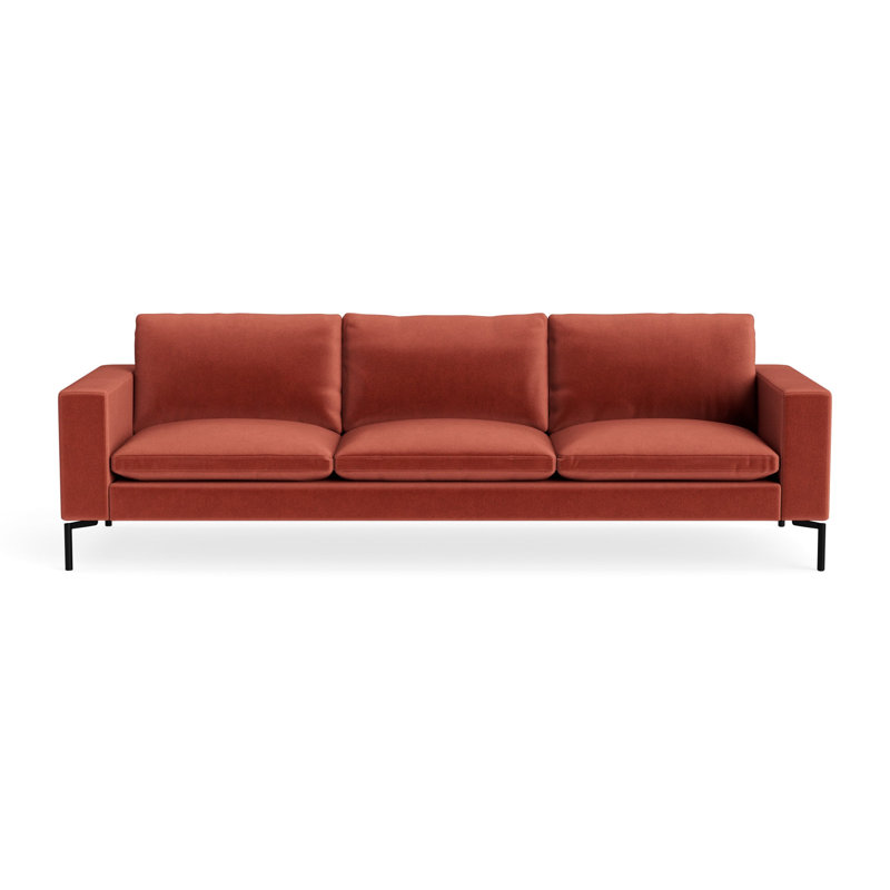 MTO - The New Standard Sofa, 32" H x 104" W x 35" D, Tomato Velvet