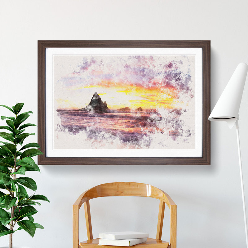Martins Beach - Picture Frame Painting Print, Walnut Framed, 40cm H x 60cm W x 2cm D