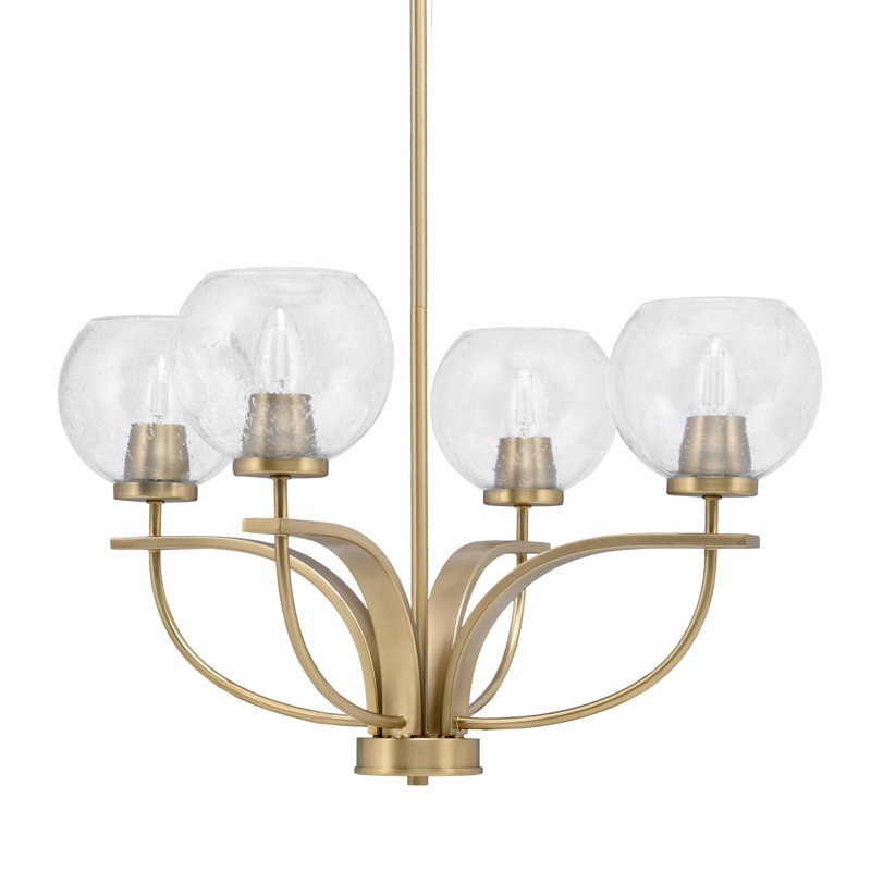 Lustre classique / traditionnel 4 lumières à intensité variable Unia, Clair, Graphite
