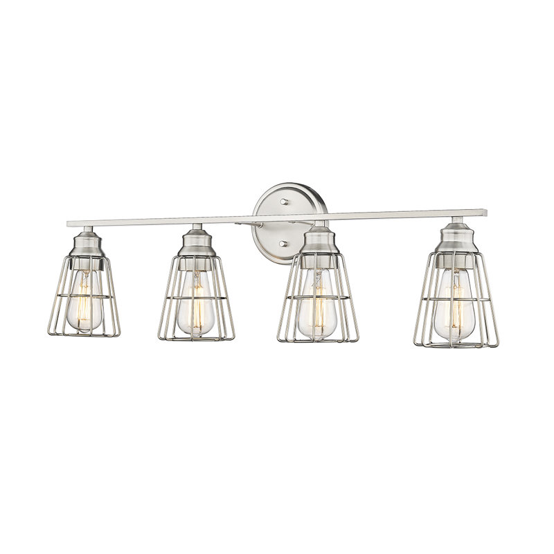 Edoardo Dimmable Vanity Light, Brushed Nickel, 4