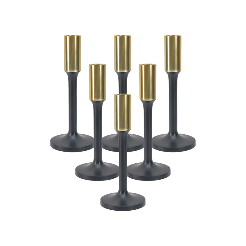 Bougeoir de table en acier inoxydable, H 8,5 po x l 3,5 po x P 3,5 po