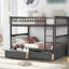 Lit superposé convertible au-dessus d'un lit superposé avec tiroirs - Gris-1857084005-1857084007