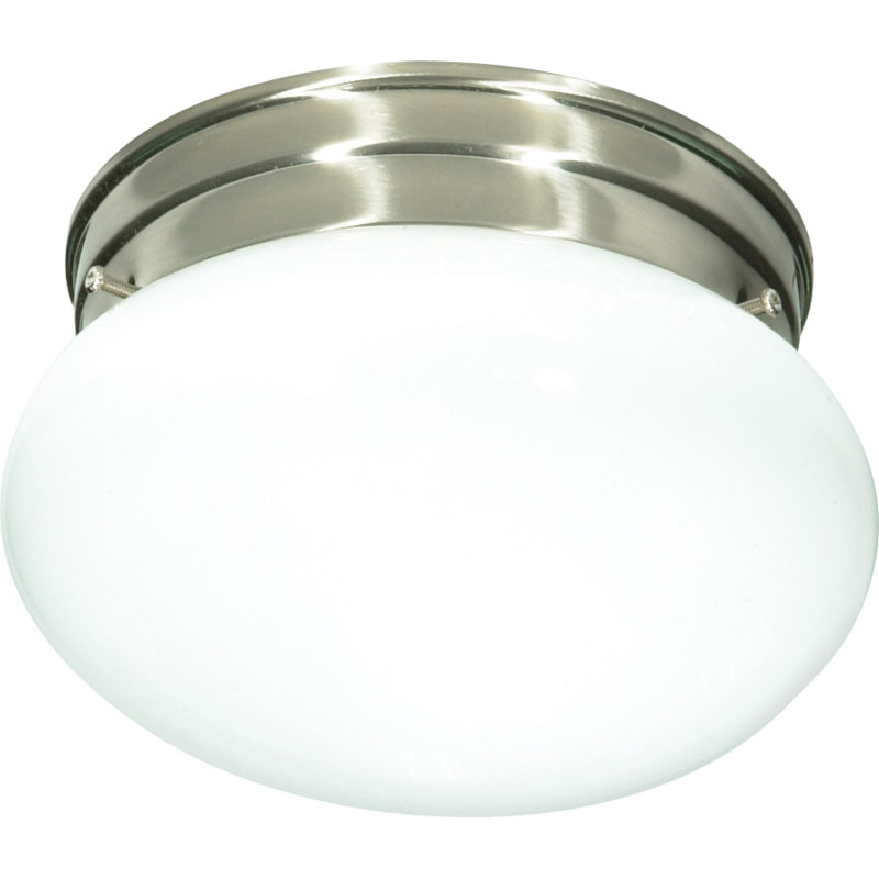 Plafonnier encastré d'extérieur 1 lumière Janice, Nickel brossé