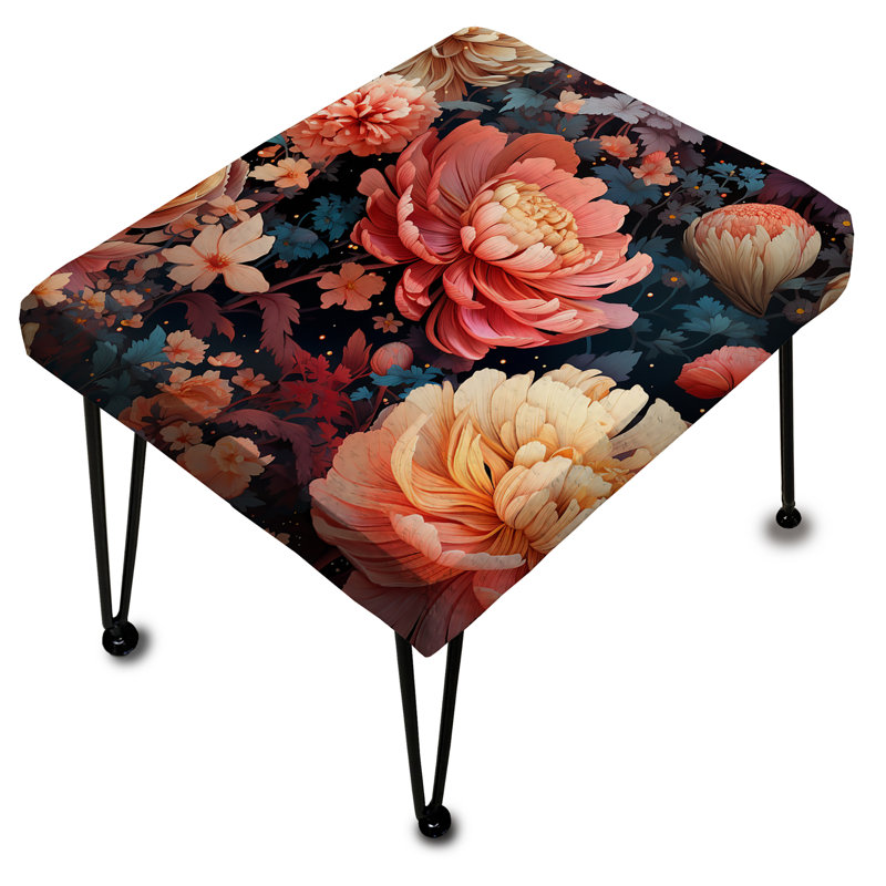 Repose-pieds Peach Farmhouse Flowers Serenity