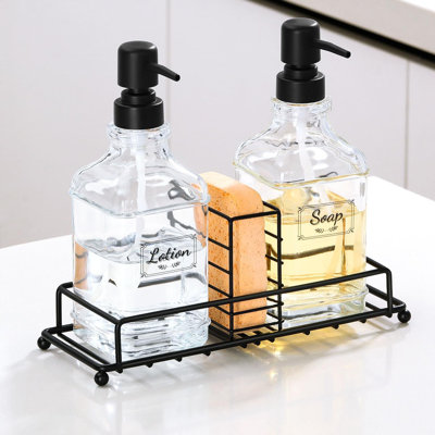 Ensemble de distributeur de savon de cuisine, transparent