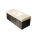 - Comptoir en pierre frittée à motif et lavabo rectangulaire encastré en céramique blanche, trou de robinet pré-percé simple, résistance à l'eau, conception de fuite standard d'une largeur de 18,93 po,