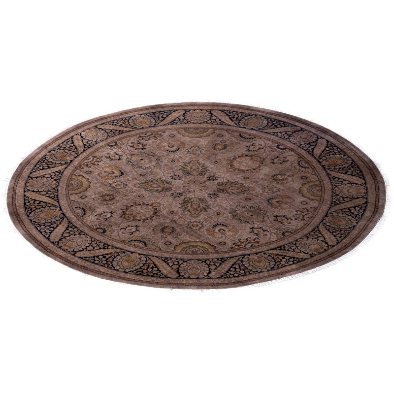 Overdyed Hand-Knotted Wool Modern-Contemporary Brown Area Rug 6' 1" x 6' 1"