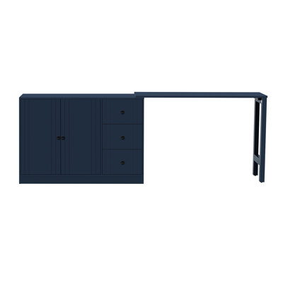 American Design 89.7'' Sideboard With Pull - Out Dining Table, Smooth Drawers And 2 Doors, For Study Wooden Painted Finish, Steady Floor Support Suitable Kitchen Entryway