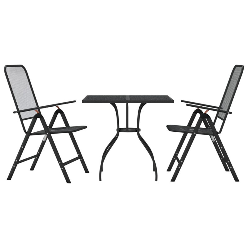 Ensemble de salle à manger de jardin extérieur en métal anthracite