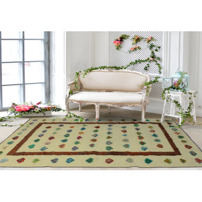 Alverson One-of-a-Kind 6'8" X 9'5" Wool Area Rug in Beige