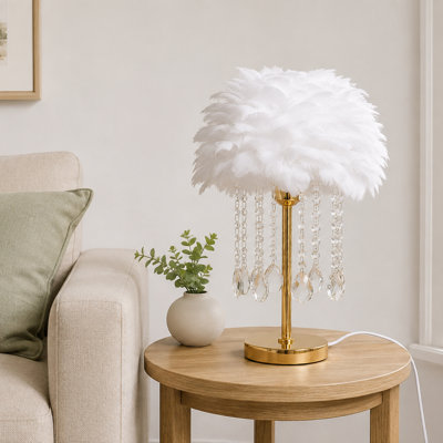9.8-inch Feather Crystal Table Lamp
