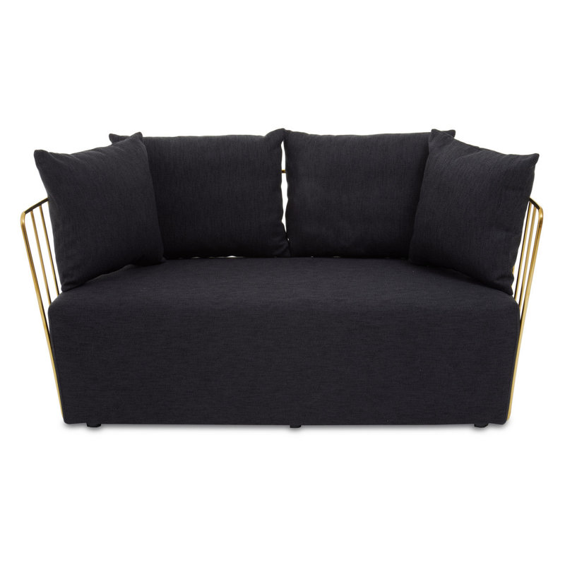 Lisabeth 2 Seater Cotton Blend Sofa, Black