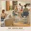 Swivel Upholstered Adjustable Height Counter Stool with Metal Frame-1624013733