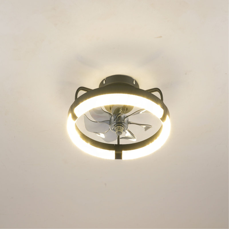 Ventilateurs de plafond 20 po avec ensemble, source de lumière DEL et télécommande, ventilateur DEL encastré moderne à intensité variable 3000-6500K, 6 vitesses, moteur à courant continu silencieux pour le salon, la chambre à coucher, la cuisine