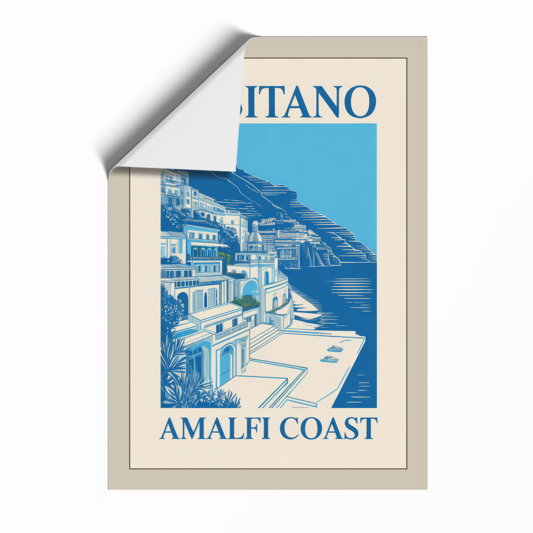 Positano Amalfi Coast Vintage - Framed Print