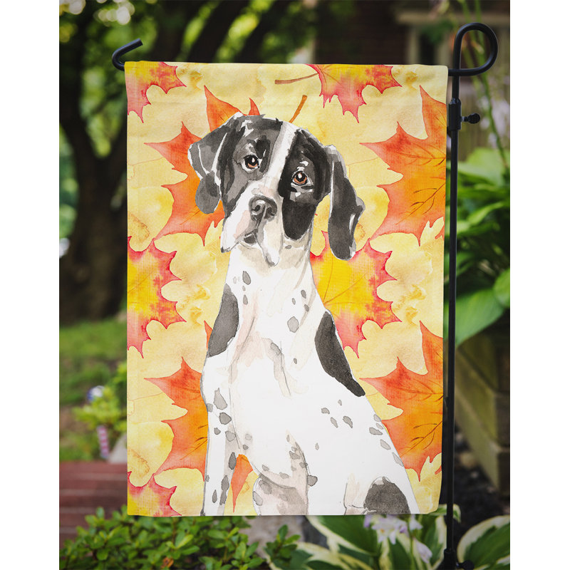Automne 2 côtés en polyester 15 x 11 po drapeau de jardin, Pointer anglais