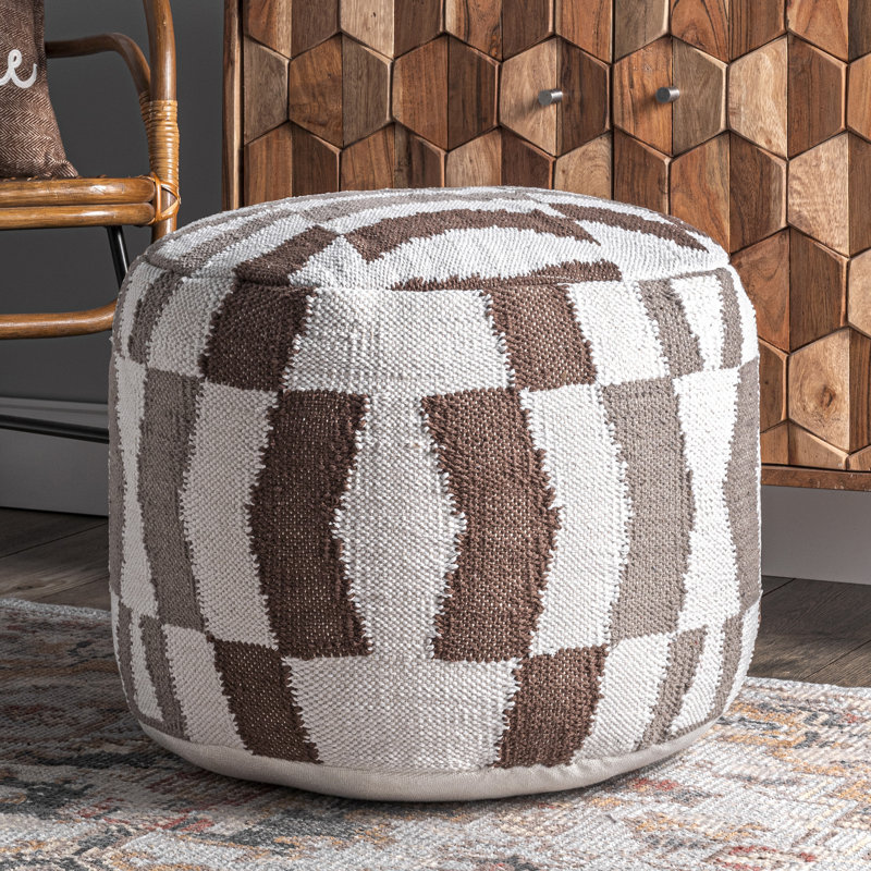 Pouf rond à carreaux 20 po Conaway