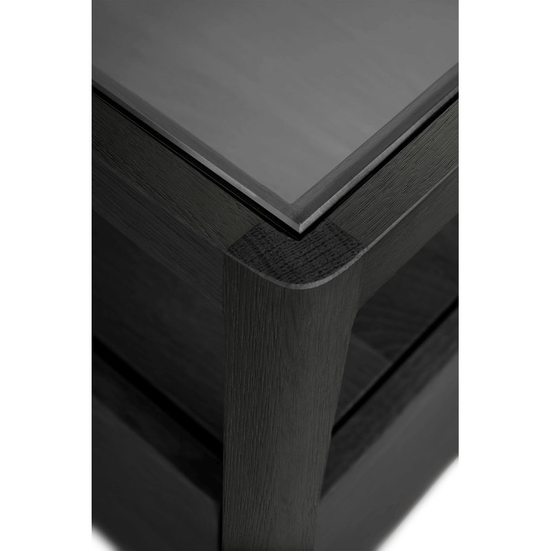 Spindle 1 - Drawer Solid Wood Nightstand, Black