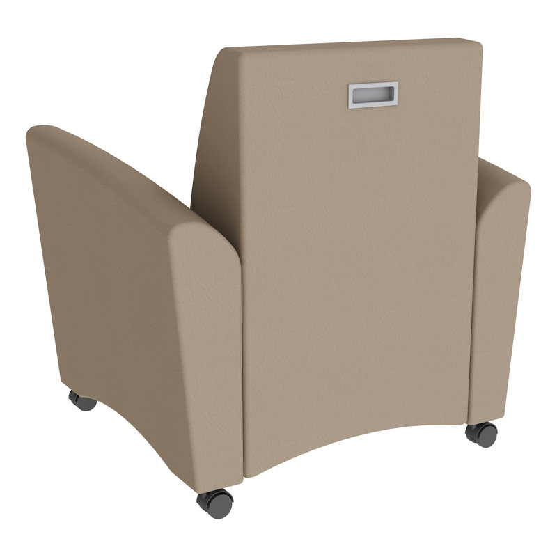 Shapes Series II Vinyl Seat Reception Chair with Wood Frame, Taupe Smooth Grain