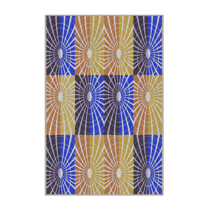Tapis mauve/brun tissé à la machine, Rectangle 2 pi x 3 pi