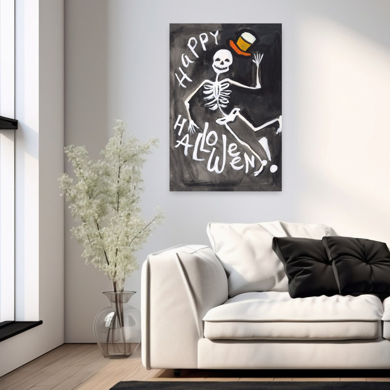 Joyeux Halloween, art contemporain abstrait, H 36 po x l 24 po