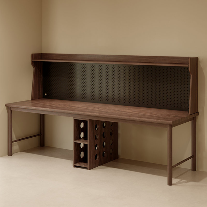 Bureau rectangulaire en bois massif brun noisette, H 29,53 po x l 62,99 po x P 23,62 po