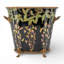 Midnight Blossom Oval Planter with Ormolu