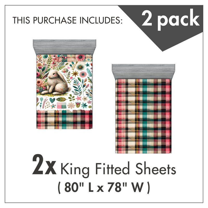 Microfiber Easter Fitted Sheet, King Fitted Sheet