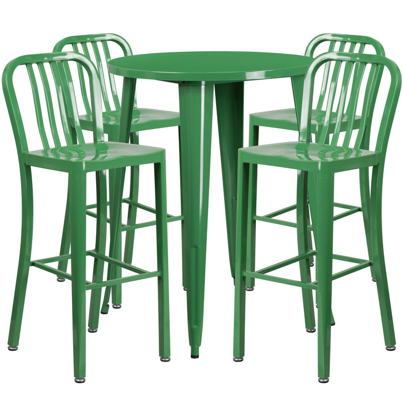 Ensemble de salle à manger pour 4 personnes 35,25 po Posey, Vert, 30.25"