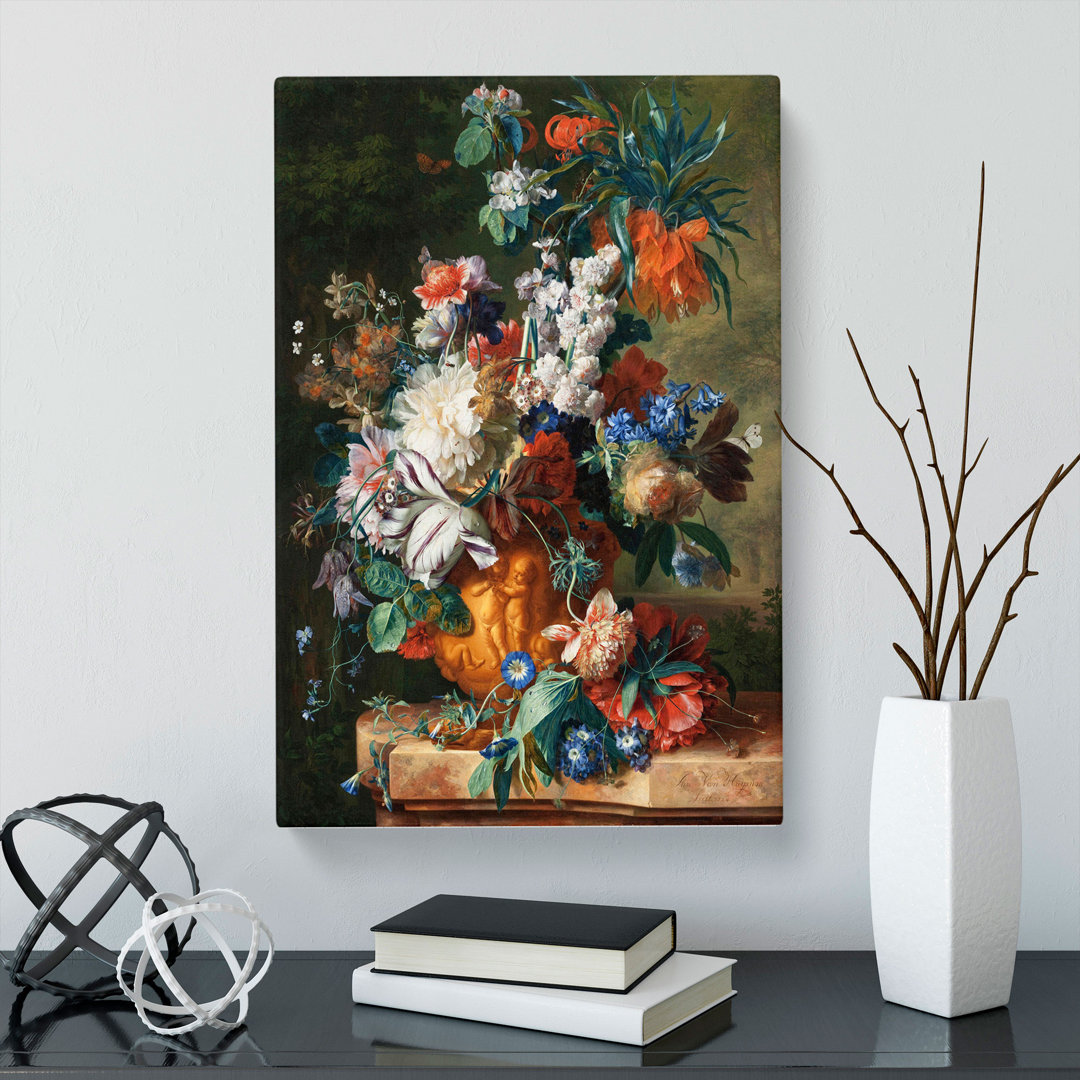 Still Life With Flowers Vol.4 by Willem Van Aelst - Wrapped Canvas Painting