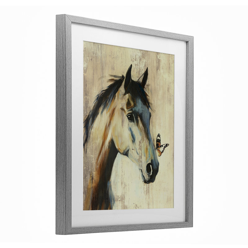 «Tiny Magic Horse & Butterfly», reproduction encadrée sous verre, conception de Svetlana Aleynikova, H 21 po x l 17 po