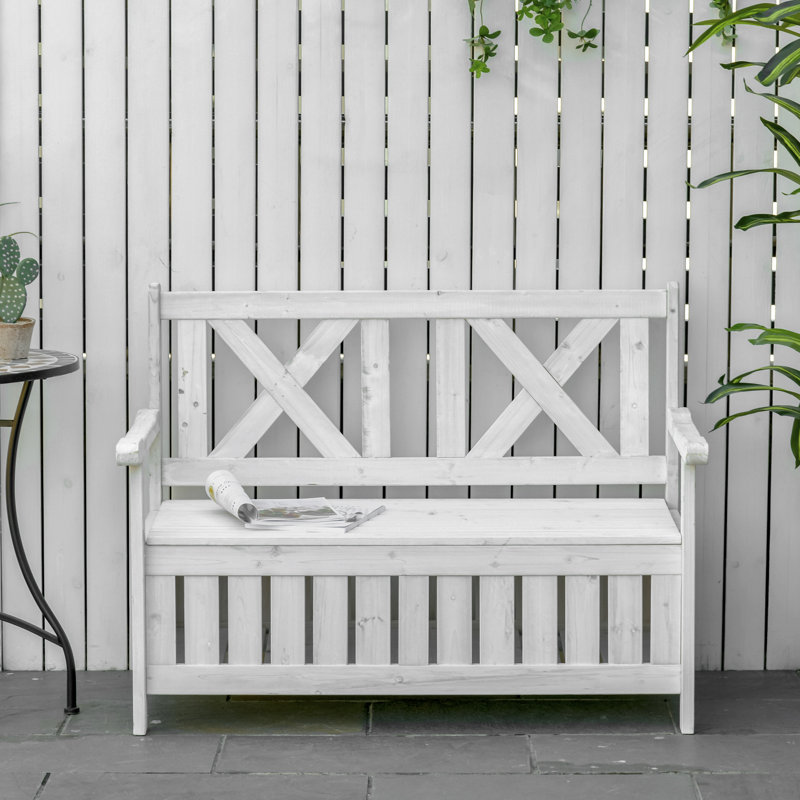 Banc de patio Outsunny, Blanc