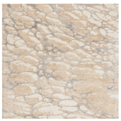 Jonquel Hand Tufted Wool/Viscose Pile Abstract Rug in Ivory/Blue